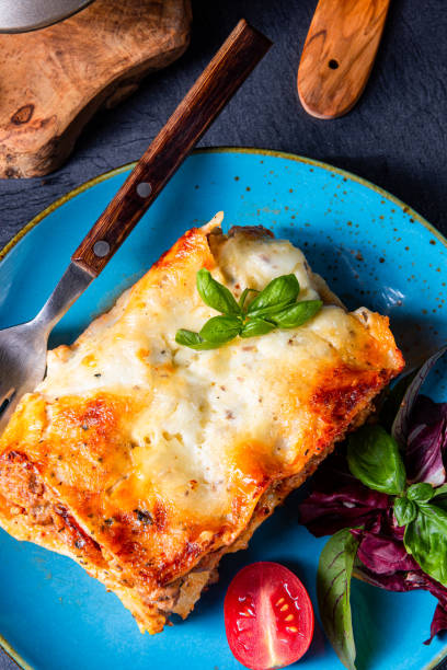 istock spicy lasagne with tomato sauce and basil 1187281842