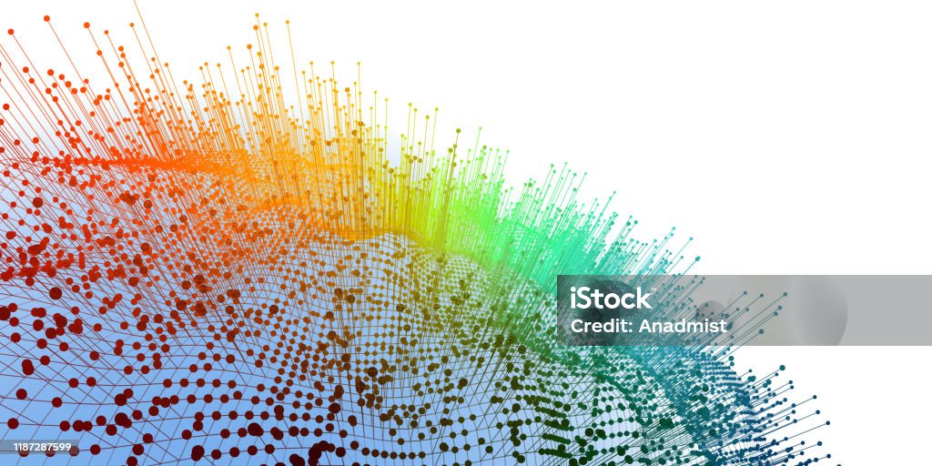 Gradients For Data Big Data Abstract Gradient Grid With Color Dots And Lines On Blue Stock ...