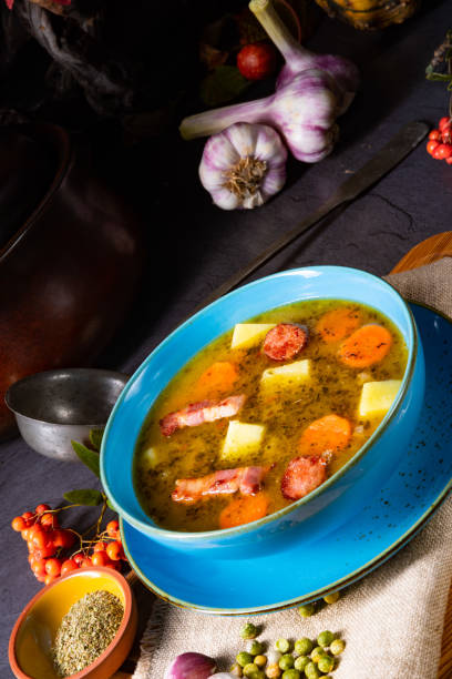 istock polish pea soup (grochowka) with smoked bacon and sausage 1187288915