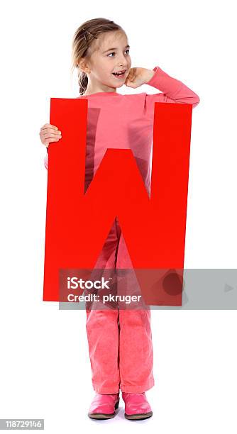 Letter W Girl Stock Photo - Download Image Now - Alphabet, Child, Color Image