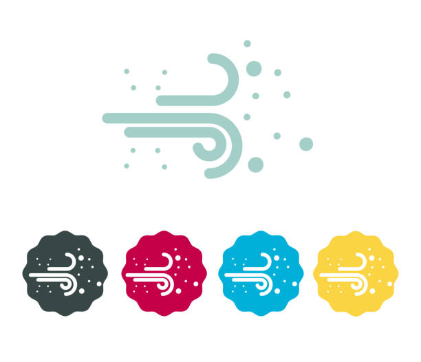 Air Pollution - High Wind - Icon Air Pollution - High Wind - Icon as EPS 10 File air pollution stock illustrations