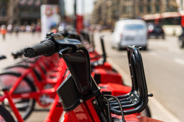 istock Public bike bicycle transportation sharing system in a big city 1187293479