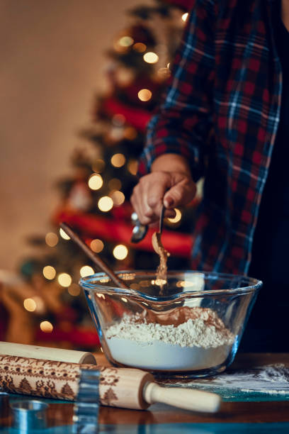 istock Preparing Christmas Cookies in Christmas Home Atmosphere 1187294205
