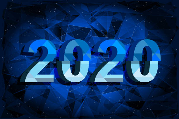 istock Christmas greeting card with new year date on blue Background 1187298345
