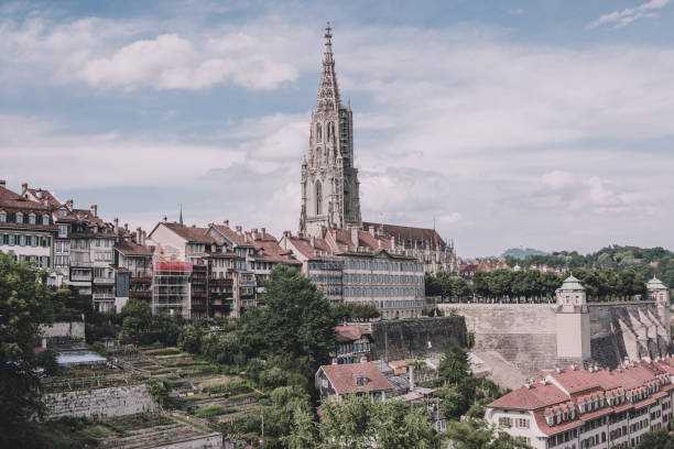 istock Panoramic view on Bern Minster and historic old town of Bern 1187306788