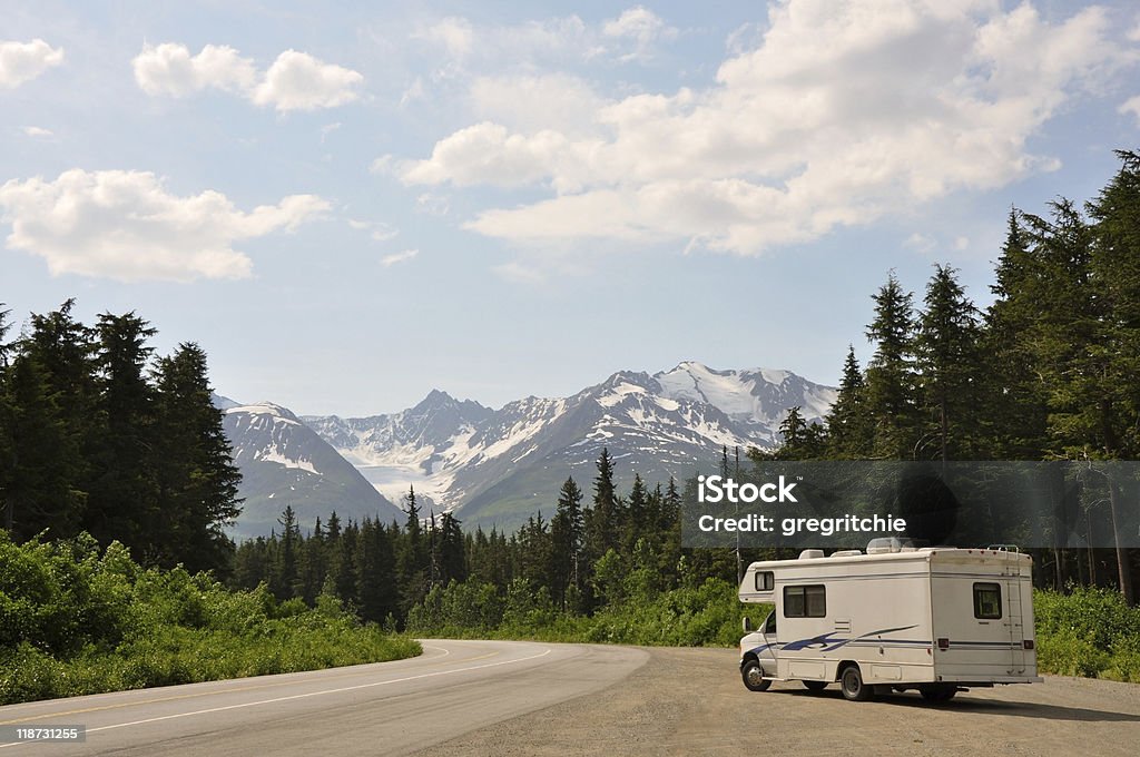 motor home with amazing view  Motor Home Stock Photo