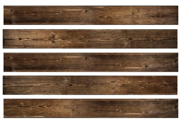 zestaw izolowanej tekstury drewna orzechowego. big brown drewniane deski tekstury tła tekstury. - wood wood grain dark hardwood floor zdjęcia i obrazy z banku zdjęć