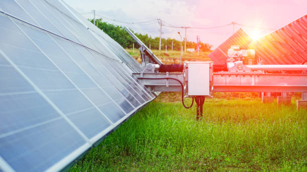 istock Solar panel, alternative electricity source, the concept of sustainable resources, And this is a new system that can generate electricity more than the original, This's the sun-tracking systems 1187316255