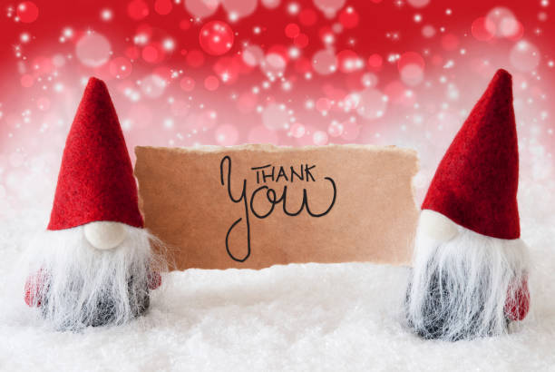 istock Santa Claus, Red Hat, Thank You, Red Background 1187316913