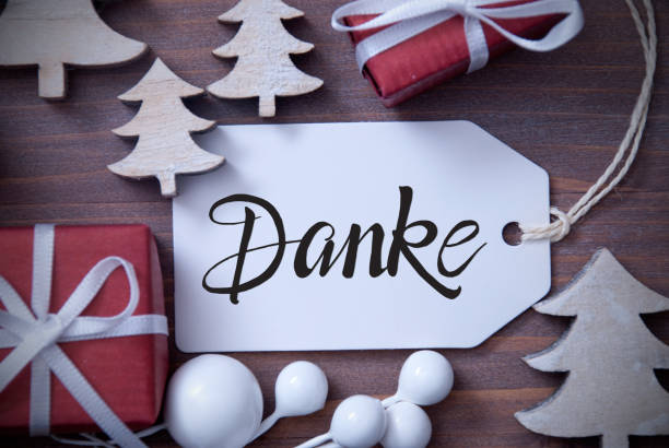 istock Gifts, Tree, Decoration, Label, Danke Means Thank You 1187316954