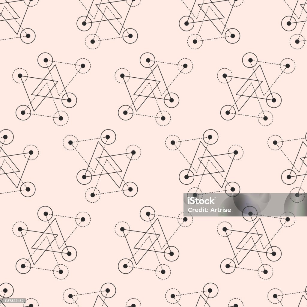 Mono Pattern Vector Sacred Geometry Seamless Pattern Stock Illustration - Download ...