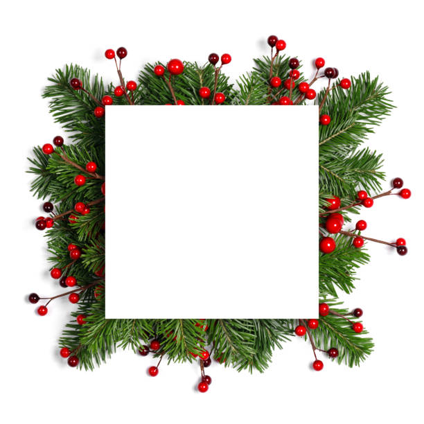 istock Christmas border of fir branches 1187323281