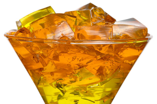 Colourful jelly in glass stock photo