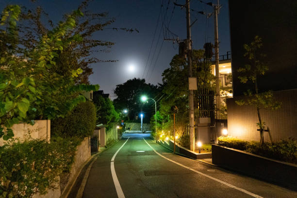 夜間の日本の住宅地。