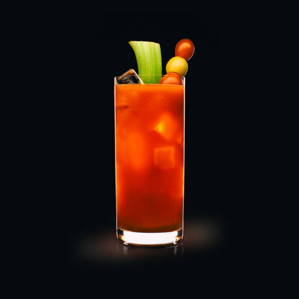 Bloody Mary - Popular Drink on a black background stock photo