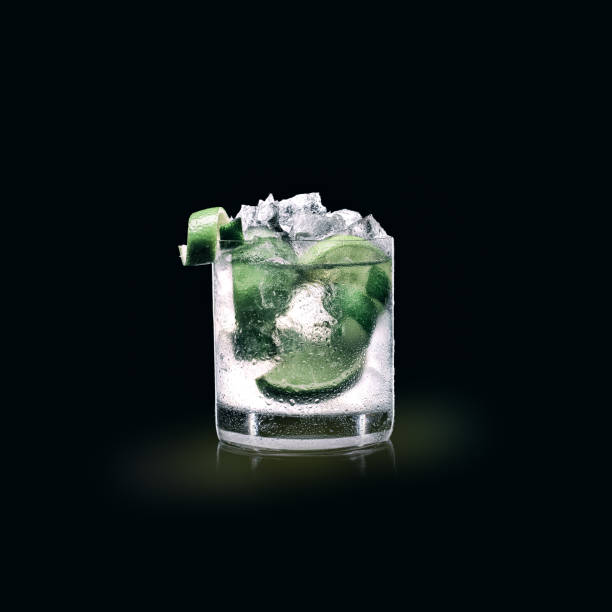 istock Caipirinha  - Popular Drink on a black background 1187327184