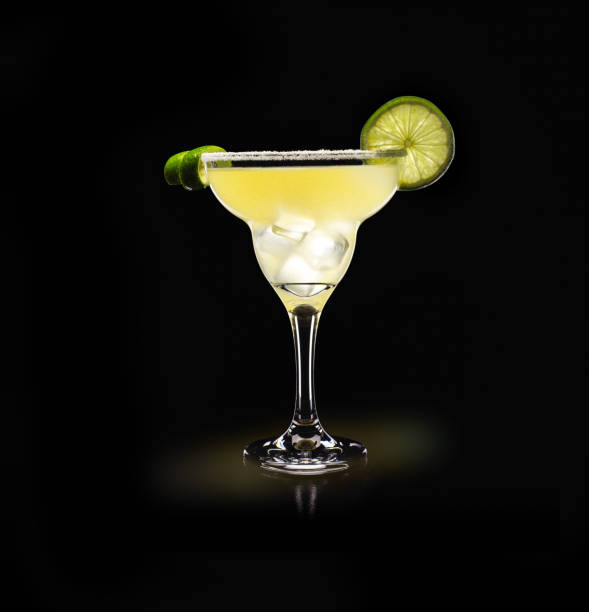 Margarita - Popular Drink on a black background stock photo