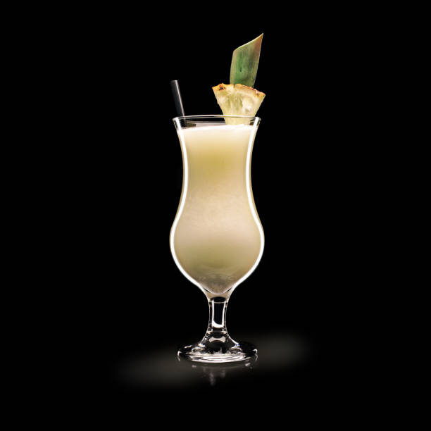 Pina Colada - Popular Drink on a black background stock photo