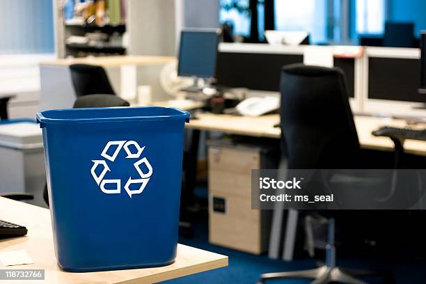 Recycling In The Office Stock Photo - Download Image Now - Recycling, Office, Recycling Bin