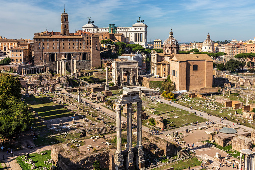 Forum of Caesar in Rome, Italy. Architecture and landmark of Rome. Antique Rome (no visible people)