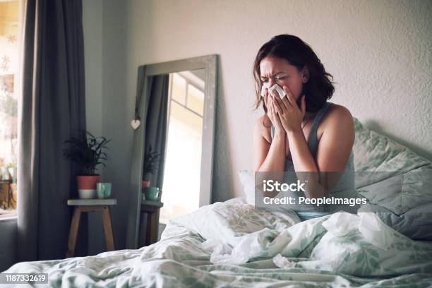 I Should Have Totally Gotten That Flu Shot Stock Photo - Download Image Now - Illness, Cold And Flu, Women