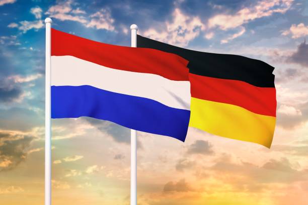 relación entre los países bajos y alemania - usa european union flag trading europe fotografías e imágenes de stock