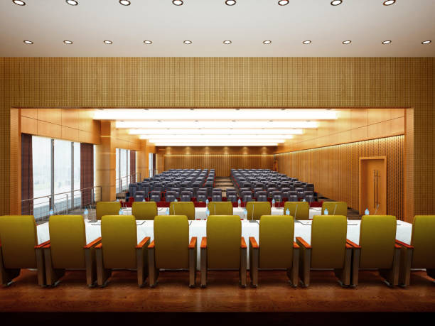 istock 3d render conference and meeting room 1187342165