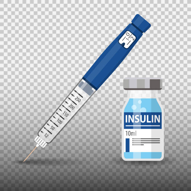 糖尿病インスリンペン注射器とバイアル - syringe vaccination vial insulin点のイラスト素材／クリップアート素材／マンガ素材��／アイコン素材