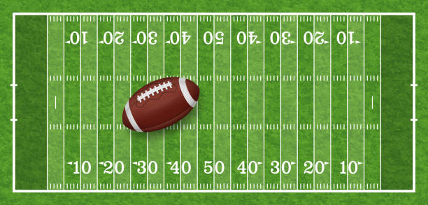 american football field - football goal post goal post american football stadium football field stock-grafiken, -clipart, -cartoons und -symbole