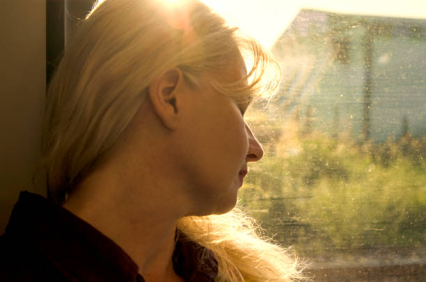 istock Tired Woman after work in bus 1187349389