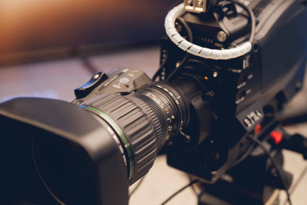 istock Close-up of a Television Camera Lens. 1187351753