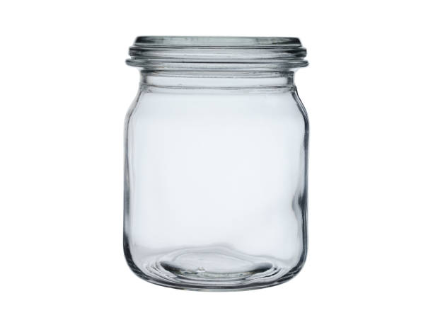 istock Empty glass jar closed with glass lid isolated on white background 1187351973