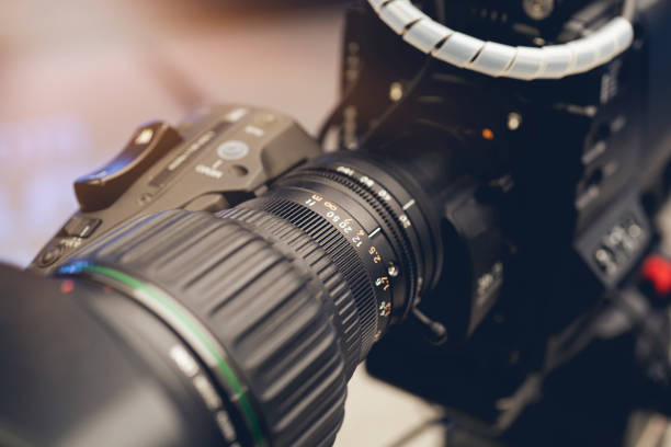 istock Close-up of a Television Camera Lens. 1187352449