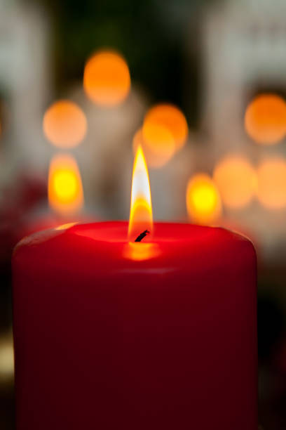 istock Candle for Christmas in red 1187353499
