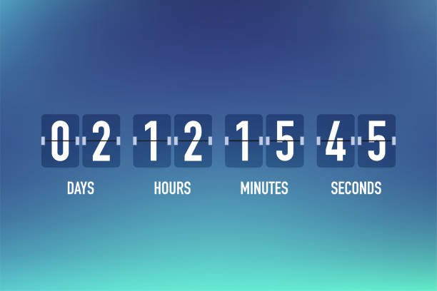 UI app digital count down circle board meter with circle time pie diagram. Countdown clock counter timer. Scoreboard of day, hour, minutes and seconds