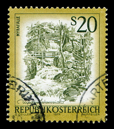 Austria stamps: Myra Falls Scenery, Lower Austria,from the series \