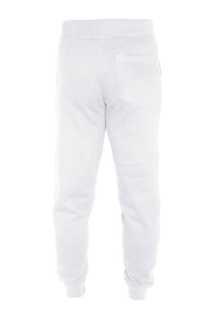 istock Blank training jogger pants color white back view on white background 1187354643