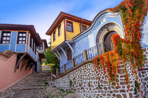 plovdiv, bulgaria, casco antiguo, essen - bulgaria fotografías e imágenes de stock