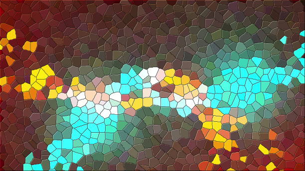 istock Multicolor mosaic of various shapes. Computer generated abstract background, 3d rendering 1187359467