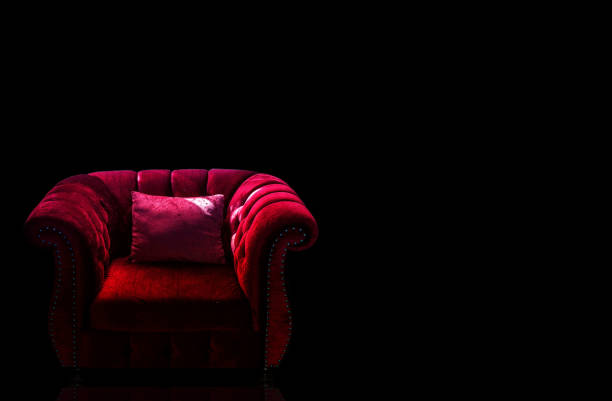 istock Sofa chair in low light, black background clipingpart 1187361460