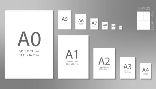 用紙サイズ a0 から a10 形式は灰色の背景で分離されています。 - paper document frame shadow点のイラスト素材／クリップアート素材／マンガ素材／アイコン素材