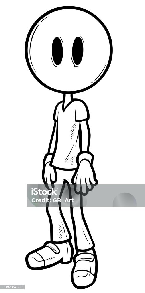 Graphic Cartoon Funny Smile Head Boy Character Stock Illustration -  Download Image Now - Alien, Avatar, Black Color - iStock