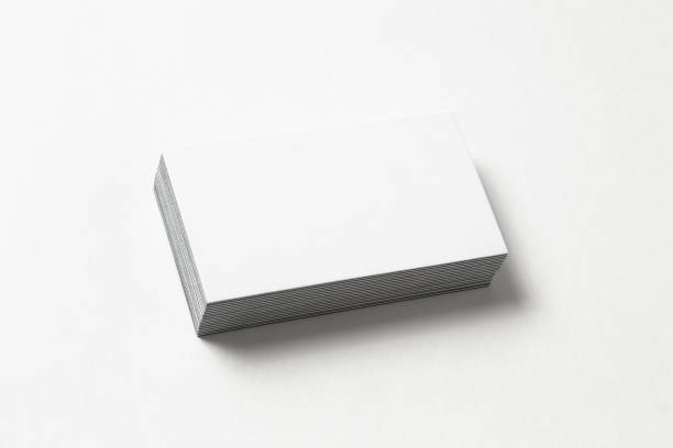 istock Blank business card on white background. Side view. Standard size. 1187369142