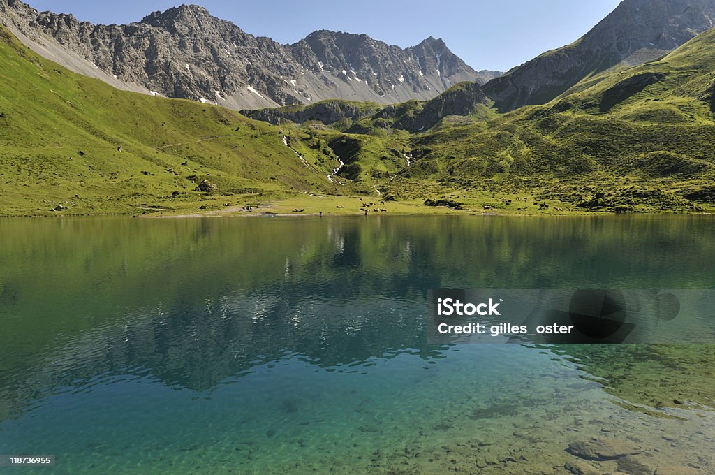 Lago na montanha Alpes suíços - Royalty-free Arosa Foto de stock