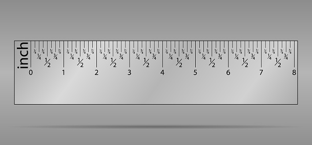 Inch Labelled Original Inches Ruler Measuring Tool Graduation Grid Flat Vector ...