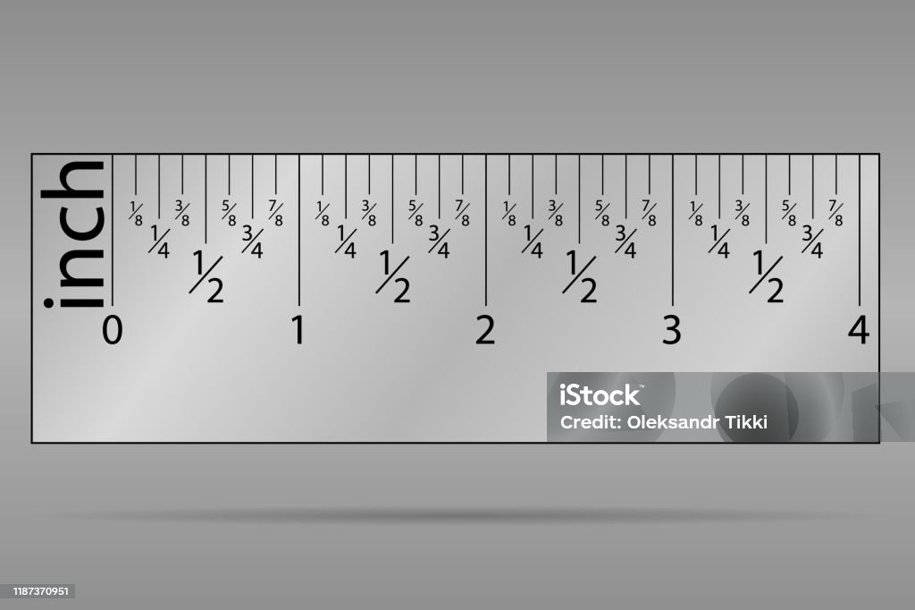 Vertical Ruler Inches. Image Original Inches Ruler Measuring Tool Graduation Grid Flat Vector ...