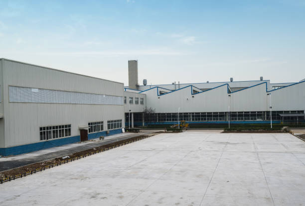 Modern industrial park is built outdoors