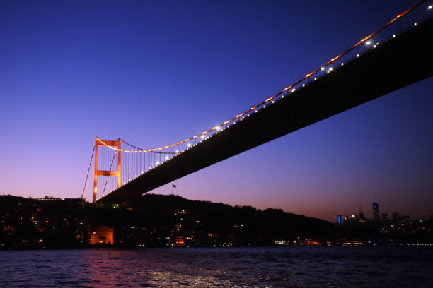 istock Fatih Sultan Mehmet Bridge at dusk- Bosphorus,Istanbul 1187372376