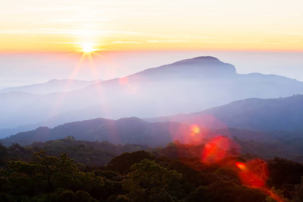 istock Wonderful sunrise over mountain peak. 1187372806