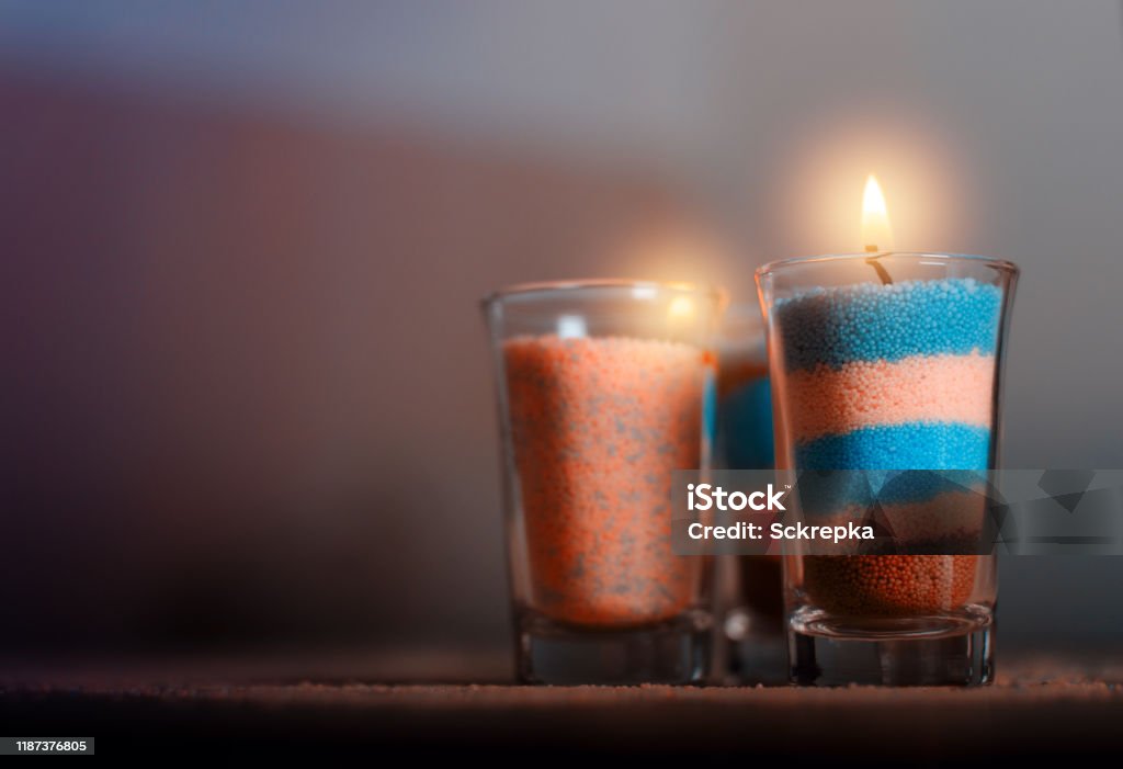 Homemade Candles From Colored Granulated Wax In A Glasses Stock Photo -  Download Image Now - iStock